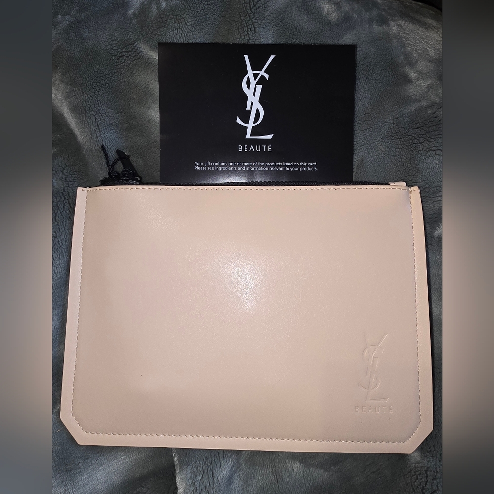 YSL Beauté Libre Sample Beige Pouch With Mascara And Lipstick. NIB
